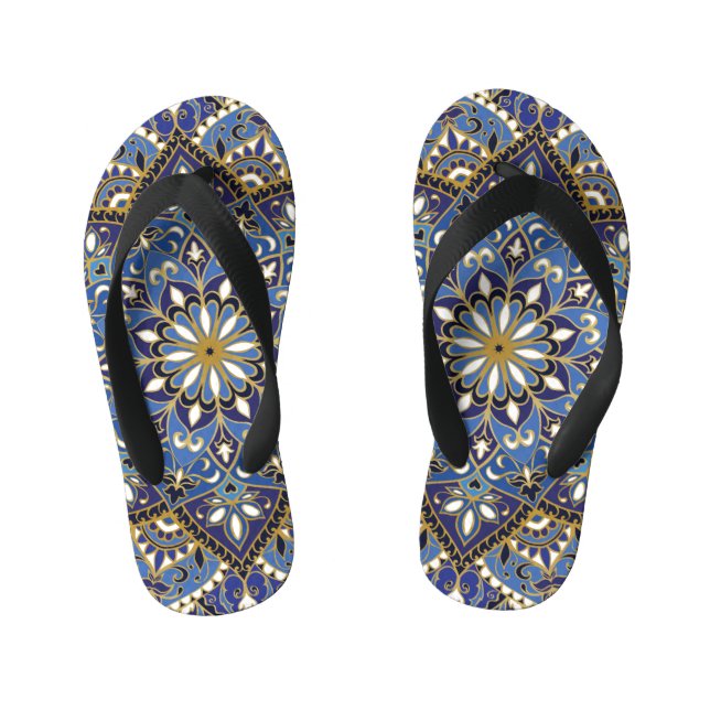 Oriental Floral: Vintage Carpet Kid's Jandals (Footbed)
