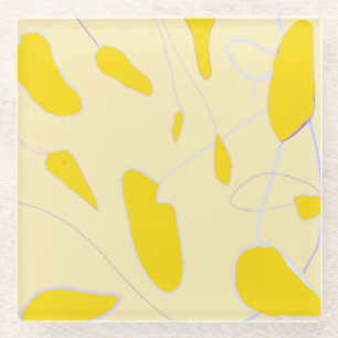 Oriental flowers  glass coaster