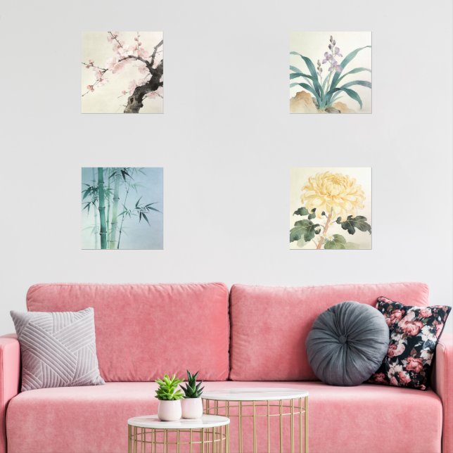 Oriental Four Gentlemen Print Set (Livingroom)