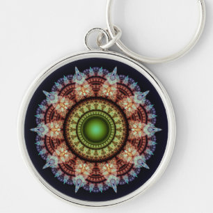 Oriental fractal ornament key ring