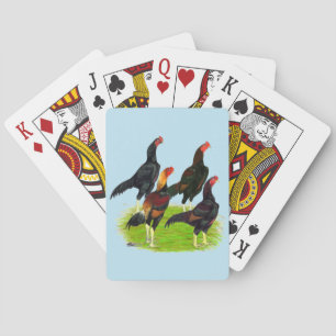 Oriental Game Fowl Quartet Playing Cards
