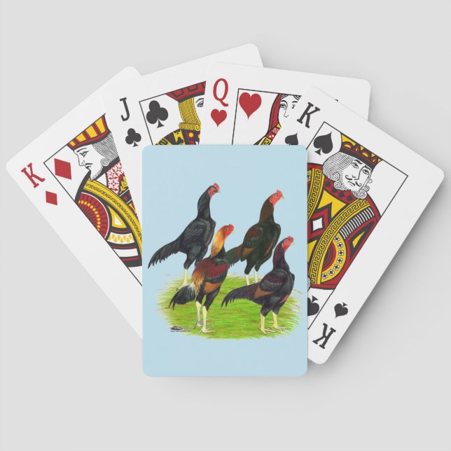 Oriental Game Fowl Quartet Playing Cards (Back)