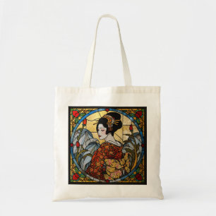 Oriental Geisha Stained Glass   Tote Bag