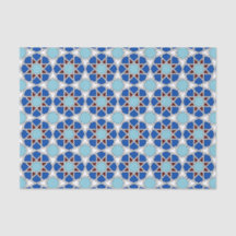 Oriental geometric Moroccan pattern in blue