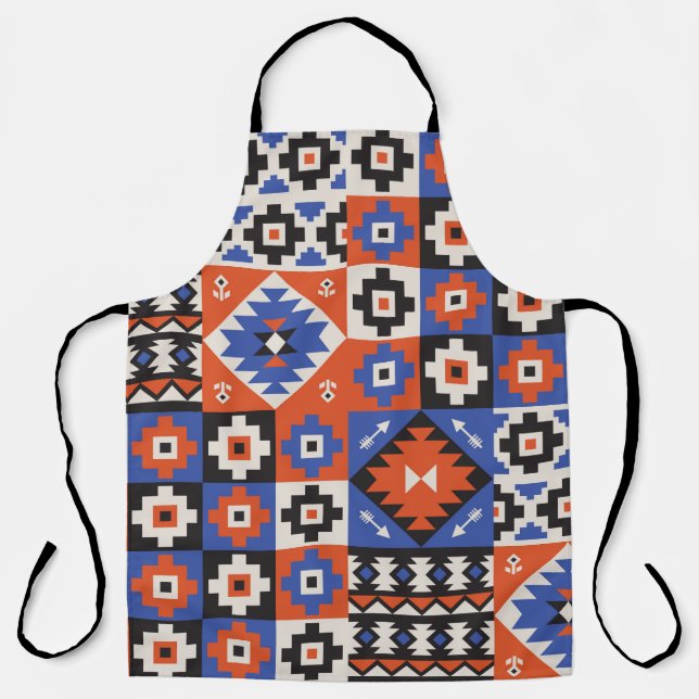 Oriental geometric seamless pattern. Ethnic design Apron (Front)