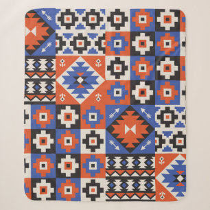 Oriental geometric seamless pattern. Ethnic design Sherpa Blanket