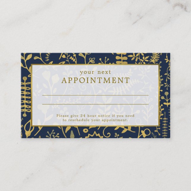 Oriental Gold Boho Appointment Card (Front)