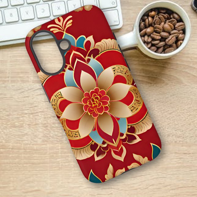Oriental Golden Flowers Chinese New Year Case-Mate iPhone Case (Creator Uploaded)