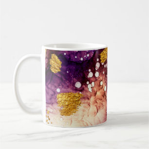 Oriental Golden Swirls Abstract Painting Coffee Mug
