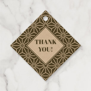 Oriental Green Matsuba Asanoha Japan Pattern Favour Tags