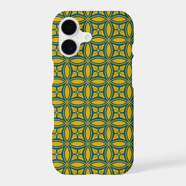 Oriental Green Mustard Japan Rosette Circle Patter (Back)