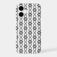 Oriental Grey White Japan Yukata Geometric Pattern