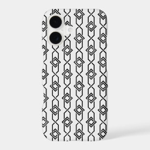 Oriental Grey White Japan Yukata Geometric Pattern