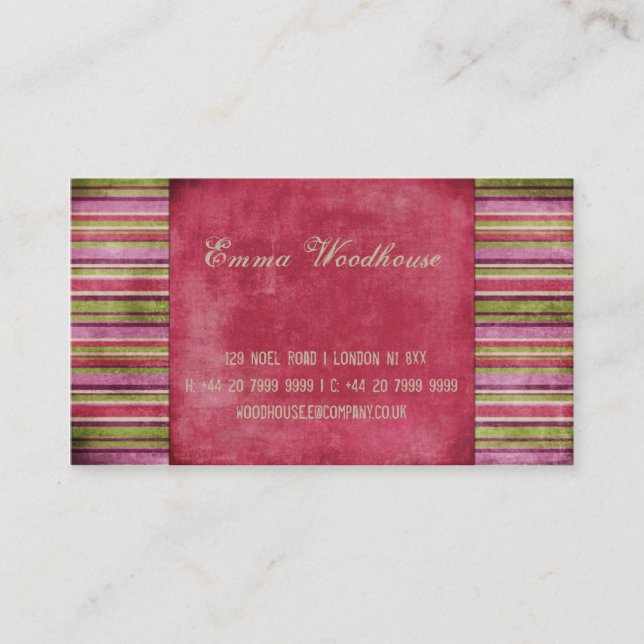 Oriental Grunge Strawberry Red Business Card (Front)