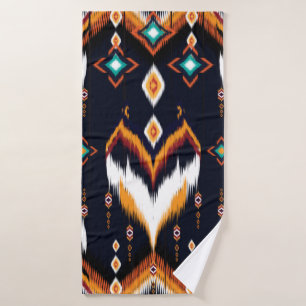 Oriental ikat pattern ethnic seamless pattern trad bath towel