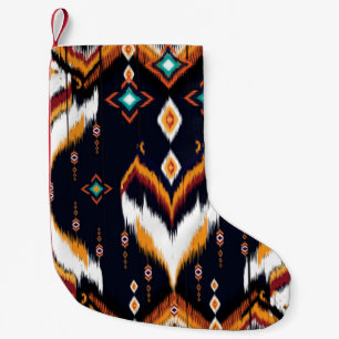 Oriental ikat pattern ethnic seamless pattern trad small christmas stocking