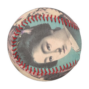 Oriental japanese geishas vintage portrait maiko baseball