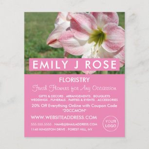 Oriental lilies, Florist, Floristry Advertising Flyer