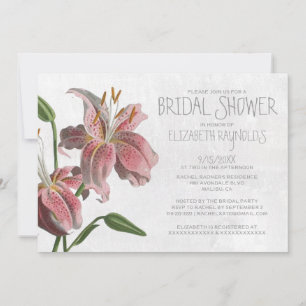 Oriental Lily Bridal Shower Invitations