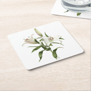 Oriental Lily - Siberia Square Paper Coaster