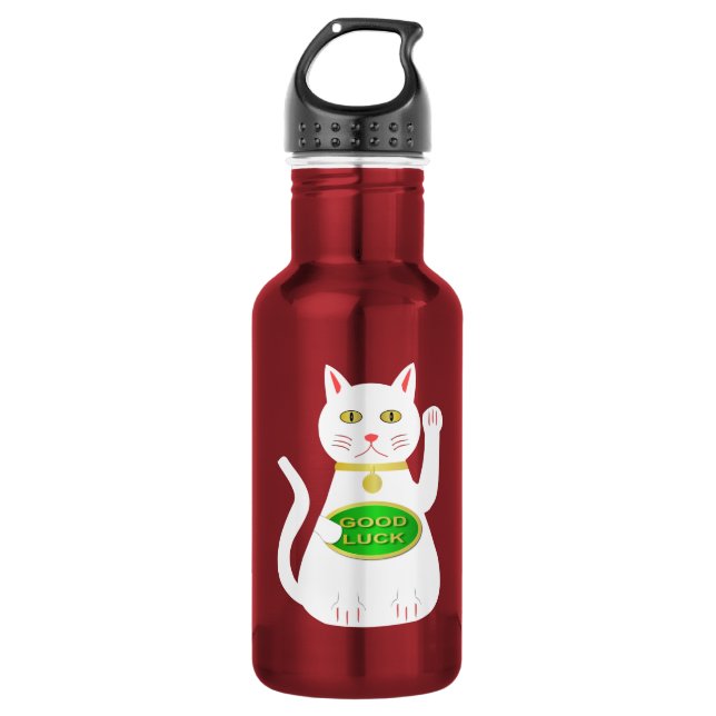 Oriental Lucky Cat 532 Ml Water Bottle (Front)