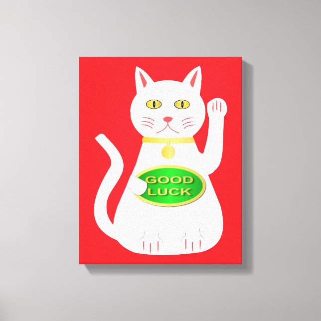 Oriental Lucky Cat Canvas Print (Front)