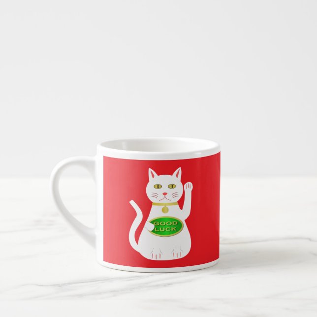 Oriental Lucky Cat Espresso Cup (Left)