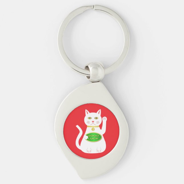 Oriental Lucky Cat Key Ring (Front)