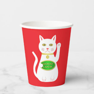 Oriental Lucky Cat Paper Cups