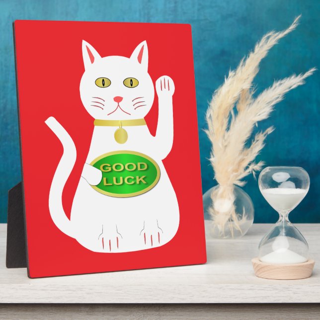 Oriental Lucky Cat Plaque (Side)