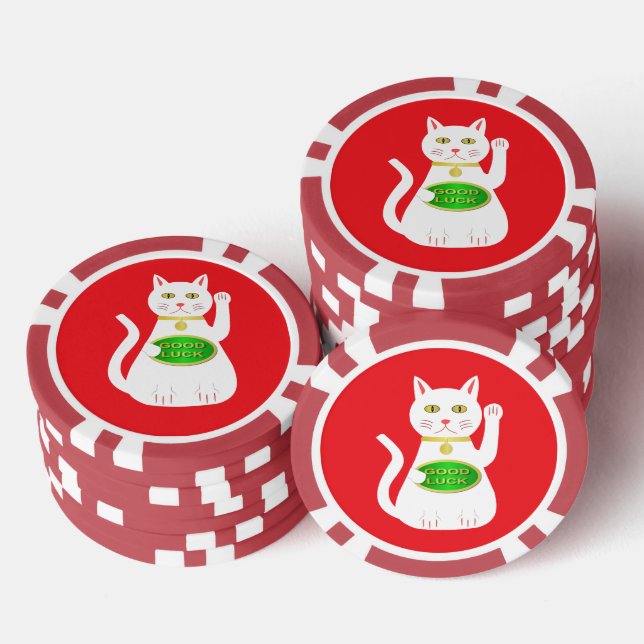 Oriental Lucky Cat Poker Chips (Stack)