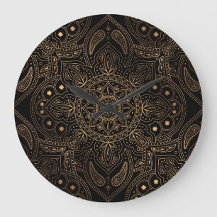 Oriental Mandala, Luxury Vintage Pattern. Large Clock