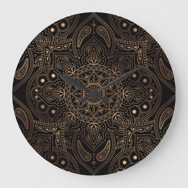 Oriental Mandala, Luxury Vintage Pattern. Large Clock (Front)
