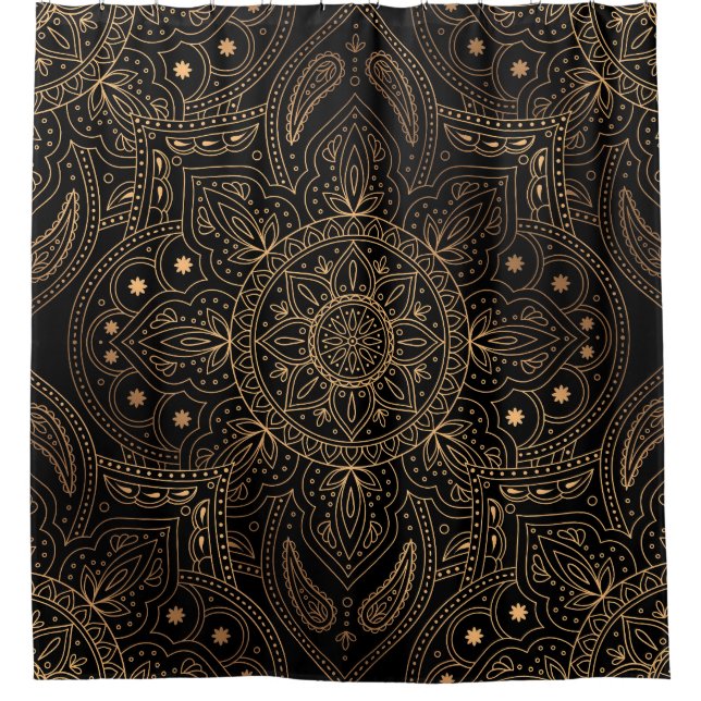 Oriental Mandala, Luxury Vintage Pattern. Shower Curtain (Front)