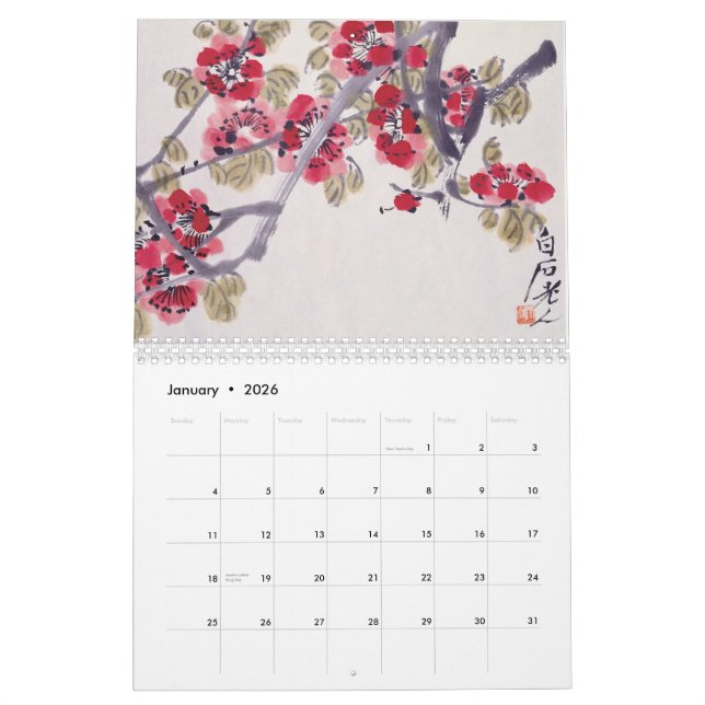 Oriental Master Art Plants Calendar (Jan 2026)