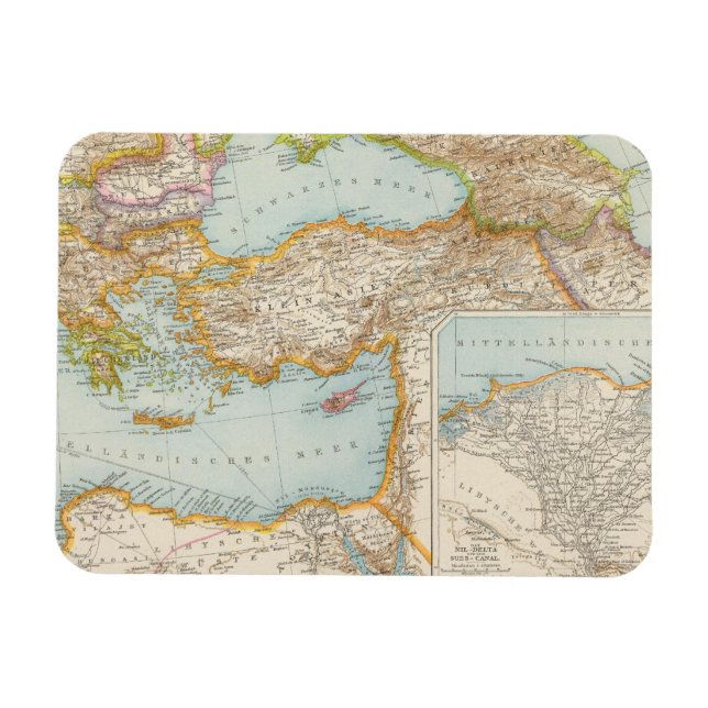 Oriental Mediterranean Map Magnet (Horizontal)