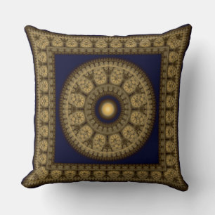 Oriental mosaic framed mandala cushion