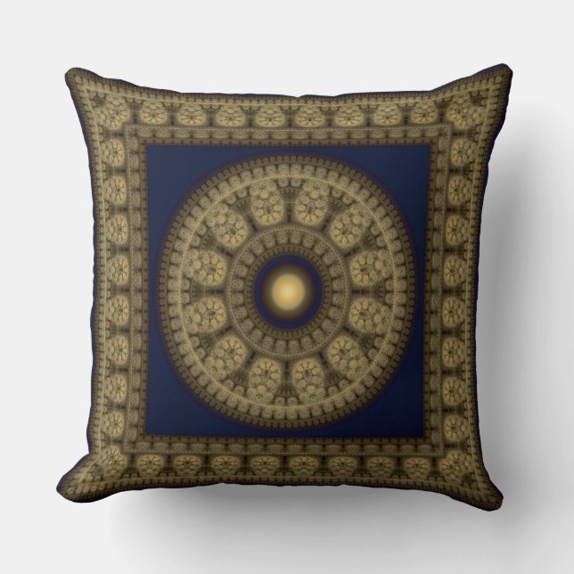 Oriental mosaic framed mandala cushion (Front)