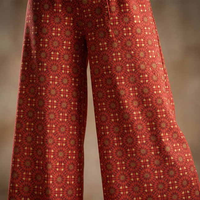 Oriental Mosaic Red Geometric Pattern Fabric (Creator Uploaded)