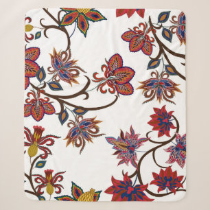 Oriental motives. Seamless pattern with beautiful  Sherpa Blanket