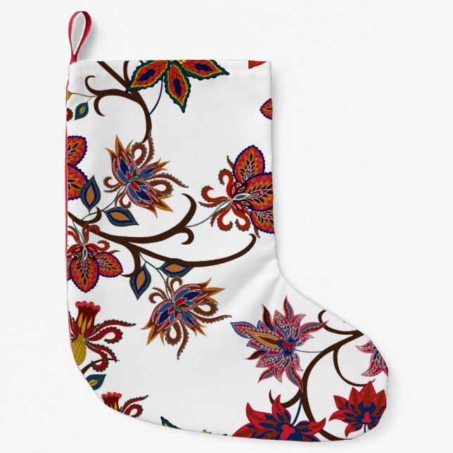 Oriental motives. Seamless pattern with beautiful  Small Christmas Stocking (Front)