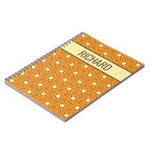 Oriental Orange Beige Hexagon Egyptian Pattern