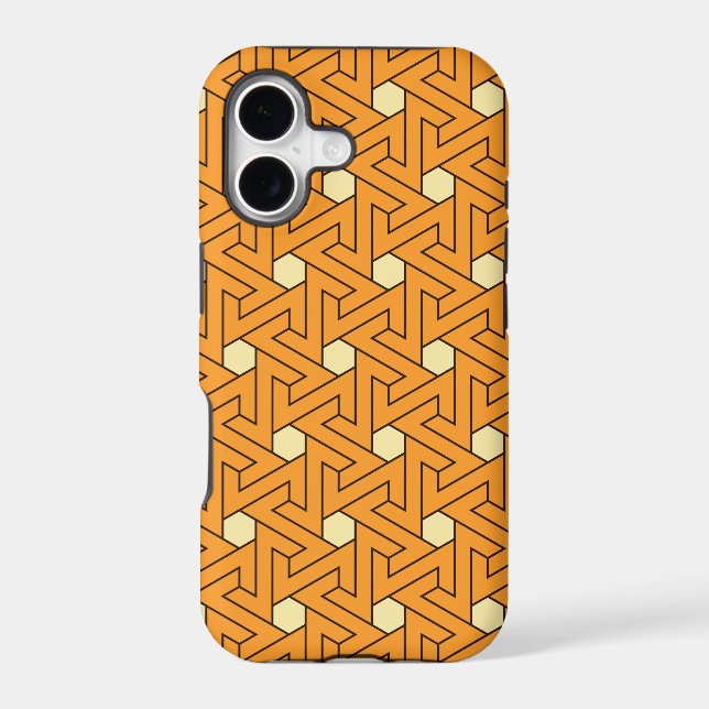 Oriental Orange Beige Triskelion Egyptian Pattern (Back)