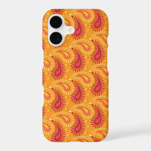 Oriental Orange Persian Paisley Pattern