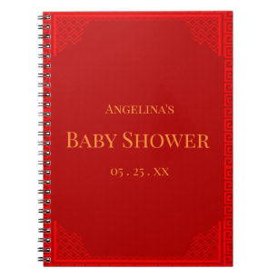 Oriental Ornament Baby Shower Gift List Notebook