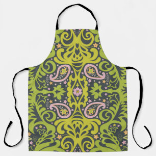 Oriental paisley ornament; decorative seamless flo apron