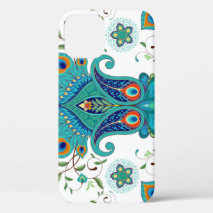 Oriental paisley, peacock feather pattern. iPhone 12 case