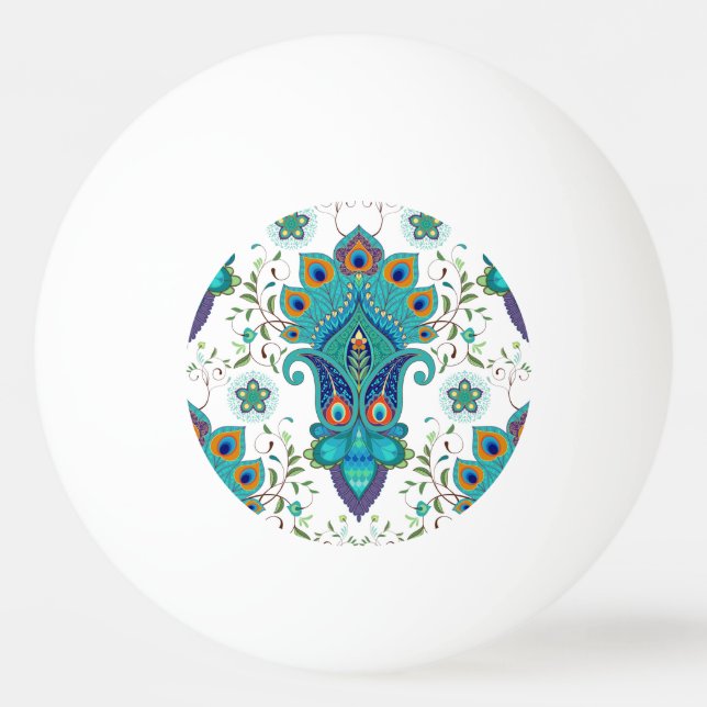 Oriental paisley, peacock feather pattern. ping pong ball (Front)