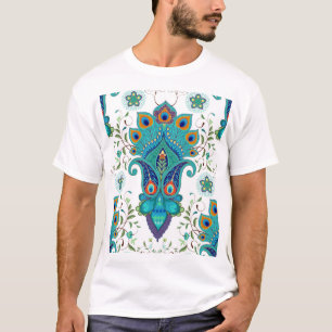 Oriental paisley, peacock feather pattern. T-Shirt