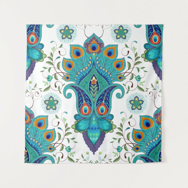Oriental paisley, peacock feather pattern. tapestry (Front)